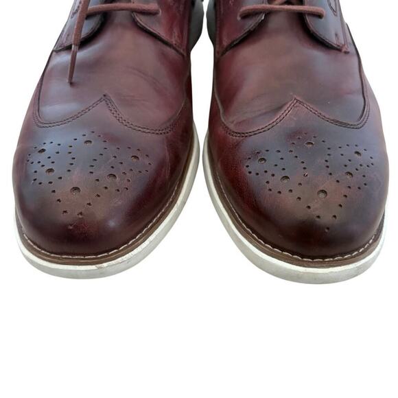 Rockport Men\'s Shoes Garett Wingtip Leather Derby Comfort Oxford Burgundy 12 main image 3